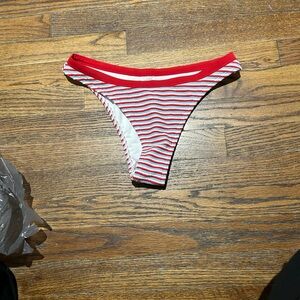 Red and White Striped Bikini Bottom